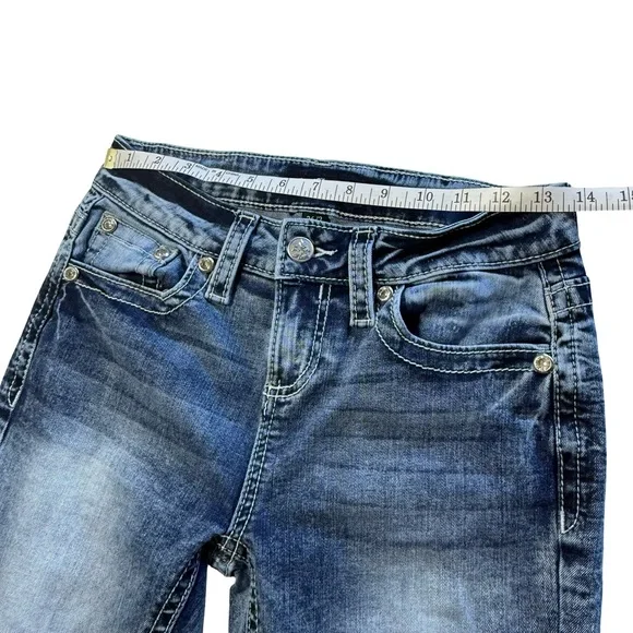 Fleur by Miss Me Easy Boot Fleur de Lis Bling Jeans Size 26/2 - Picture 7 of 9